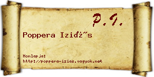 Poppera Iziás névjegykártya
